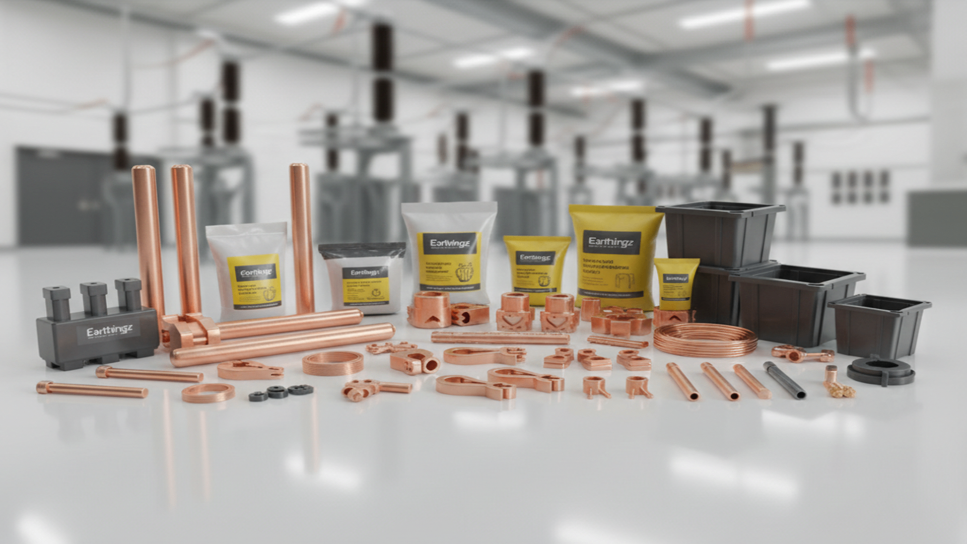 Chemical earthing electrodes kit with backfill compound and accessories